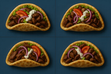 four Gyro on Blue Background - Feels like an image inserted in a magazine
