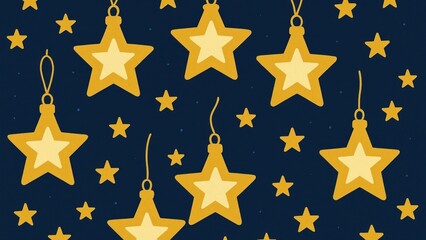 Golden stars on dark desktop wallpaper