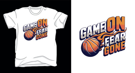 Game on basketball graphic vector art t-shirt design print