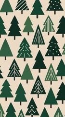 Obraz premium Stylish evergreen tree pattern mobile wallpaper