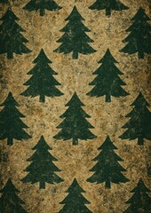 Rustic evergreen tree pattern