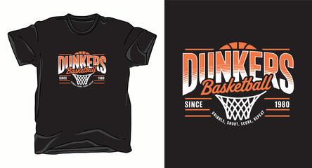 Dunkers basketball graphic vector art t-shirt design print