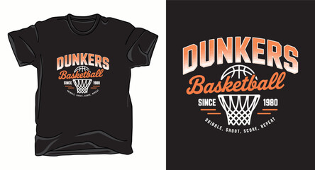 Dunkers basketball graphic vector art t-shirt design print