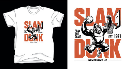 Slam dunk basketball graphic vector art t-shirt design print