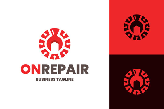 modern wrench technology logo vector