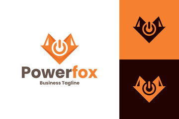 modern power fox logo vector