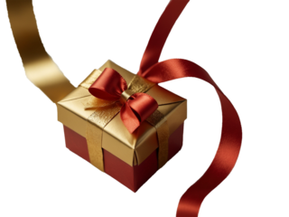 Red Velvet Gift Box. Generative Ai