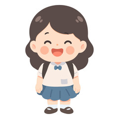 Cartoon Illustration of a Smiling Student