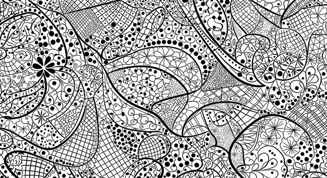 Abstract zentangle pattern with intricate details
