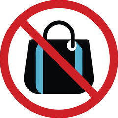 No bags allowed sign icon with prohibition symbol