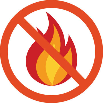No fire flame icon symbol illustration on white background