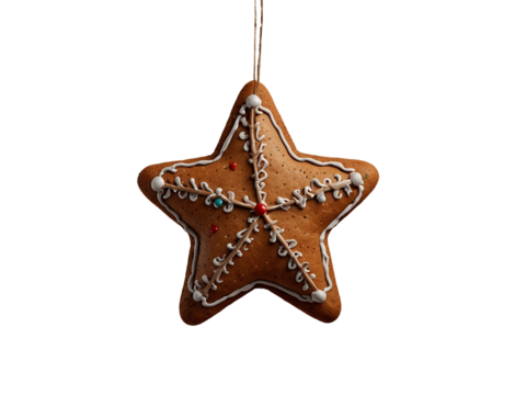 tar-Shaped Gingerbread Cookie Ornament. Generative Ai