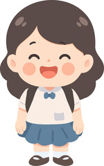 Cartoon Illustration of a Smiling Student