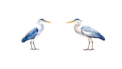 Obraz premium Watercolor heron isolated on white background