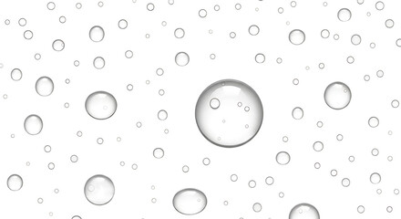 Abstract glowing oval shapes and small dots scattered in a dark void isolated on transparent background