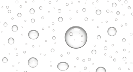 Abstract glowing oval shapes and small dots scattered in a dark void isolated on transparent background