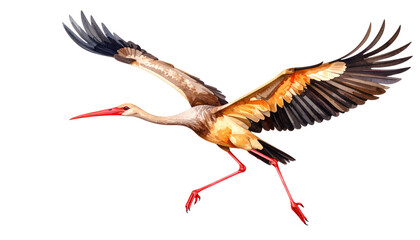 Obraz premium Watercolor heron isolated on white background