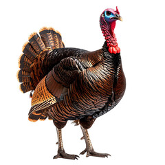 Majestic Turkey: A detailed view showcases a magnificent turkey, its iridescent feathers and distinctive features on full display, creating a captivating portrait of this iconic fowl.