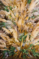 Decorative pampas grass arrangement in neutral tones