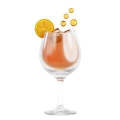 Orange Cocktail with Coins Illustration