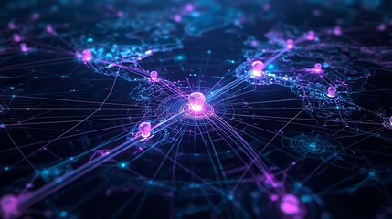 Global digital network connectivity data points communication technology