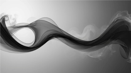Abstract blue smoke waves flowing on a dark background for futuristic business template design illustration