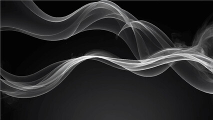 Dynamic light blue smoke flow design pattern background art on black