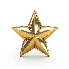 Obraz premium Star gold symbol white background.