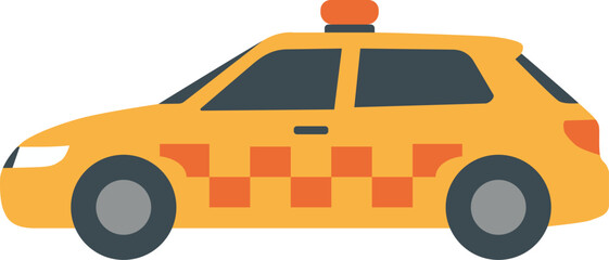 Yellow checkered service car side view