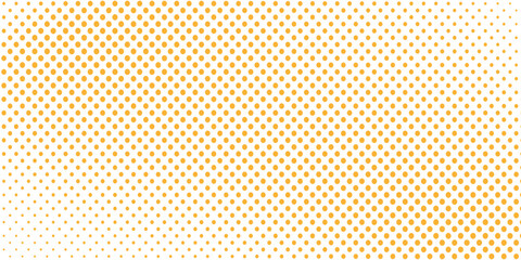 yellow polka dots pattern. Dotted gradient halftone backdrop. Horizontal templates using halftone dots pattern. Halftone dots background. Vector illustration
