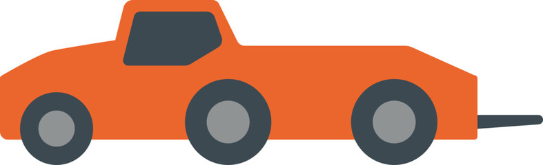 Orange pickup truck profile