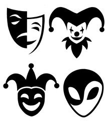 drawing mask illustrations design for template.