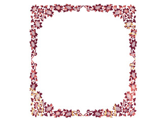 Frame with a floral design is shown on a white background