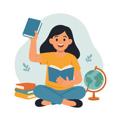 International Day of Education Student Learning Illustration