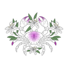A vintage style illustration representing crab