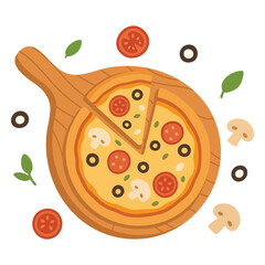 World Pizza Day Celebration Pizza Illustration