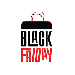 Black Friday Shopping Bag Logo &ndash; Bold Sale Event Graphic