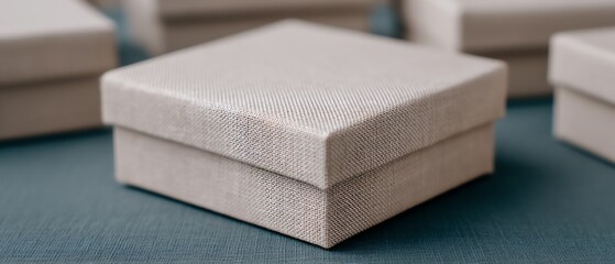 Small jewelry brand packaging with soft linen and sunlight