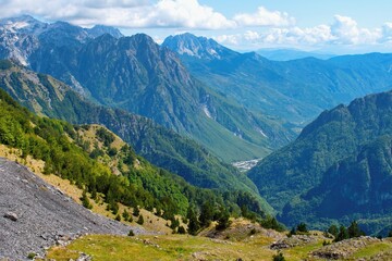 Fototapeta premium Albanian Alps - Prokletije Mountains near village Theth and Valbona. Albania