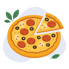 World Pizza Day Celebration Pizza Illustration