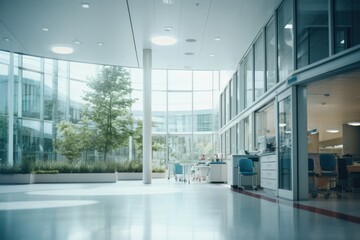 Hospital architecture building lobby.