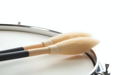 Drumsticks and Brushes on a Drumhead