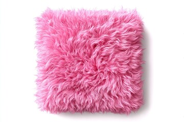 Shag pile pink square top-down view full size textured fluffy carpet mat	