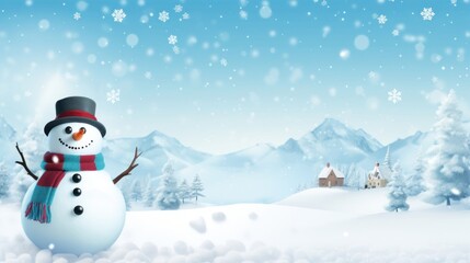 Obraz premium Snowman winter outdoors nature.