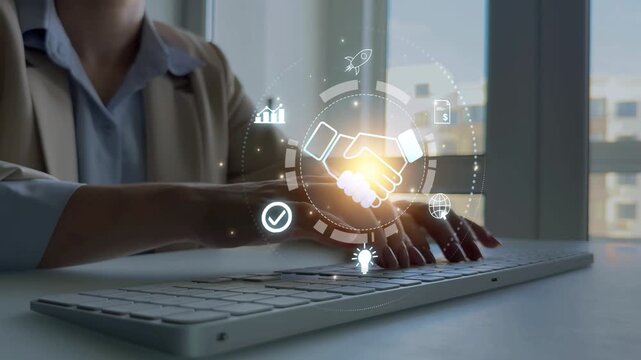 Trust in business relationships and financial investment.Partnership and business deal concept.Handshake of business partners. Trustworthy collaboration and trusted partner.	