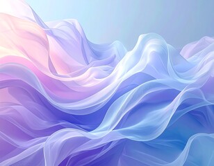 Flowing, ethereal fabric. Pastel shades of pink, purple, and blue blend seamlessly, creating a sense of movement and lightness. The texture is soft