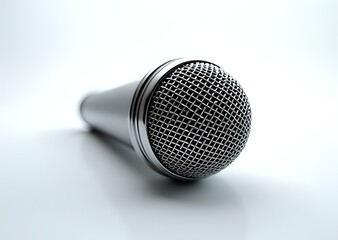 Vintage Shure Microphone on White Background
