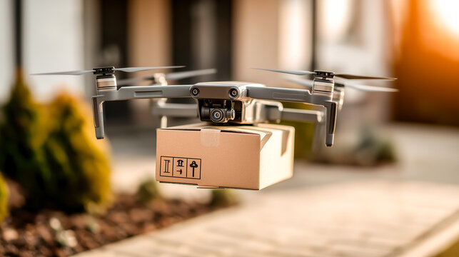 autonomous delivery drone landing with package