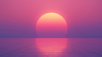 Retro wave neon sunset reflection abstract vivid gradient horizon