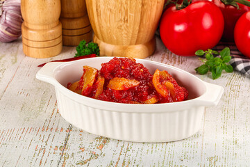 Hungarian Lecho with bell pepper and tomato